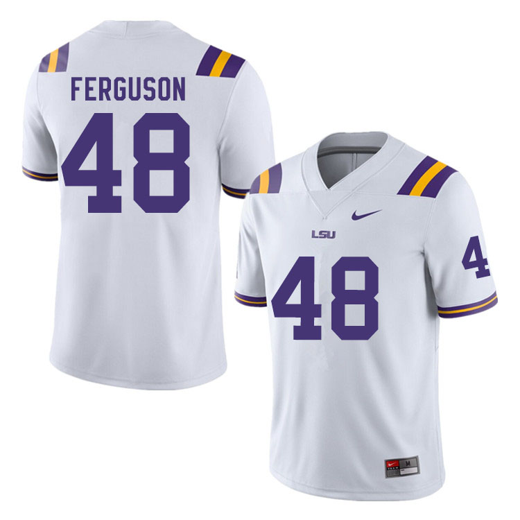 Men #48 Blake Ferguson LSU Tigers College Football Jerseys Sale-White